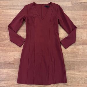 Forest Lily rust long sleeve v-neck ponte knee length sheath dress sz small
 b75